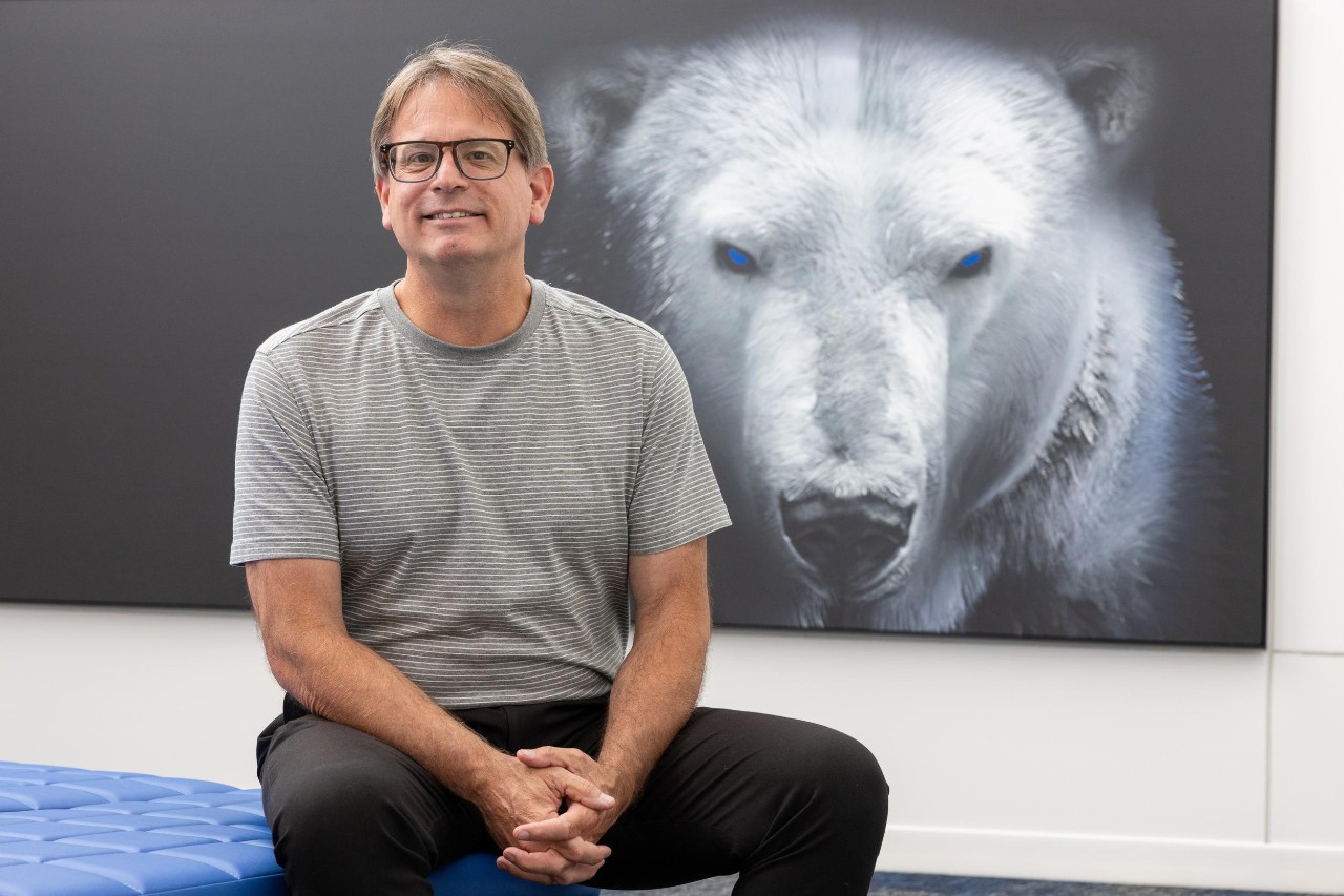 College of Engineering and Applied Science student Nathan Weis co-ops at Cold Jet with industrial designer Dave Burbrink, a former UC co-op in DAAP. Also pictured: UC engineering co-op Ryan O’Reilly and Cold Jet employee and UC engineering alumnus Rob Kocol.