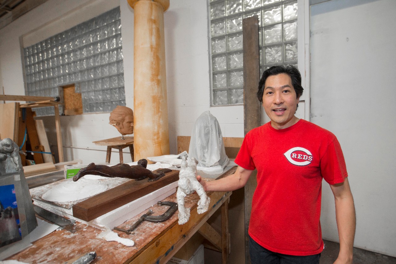 Tom Tsuchiya shown here in his Essex studio. UC/Joseph Fuqua II