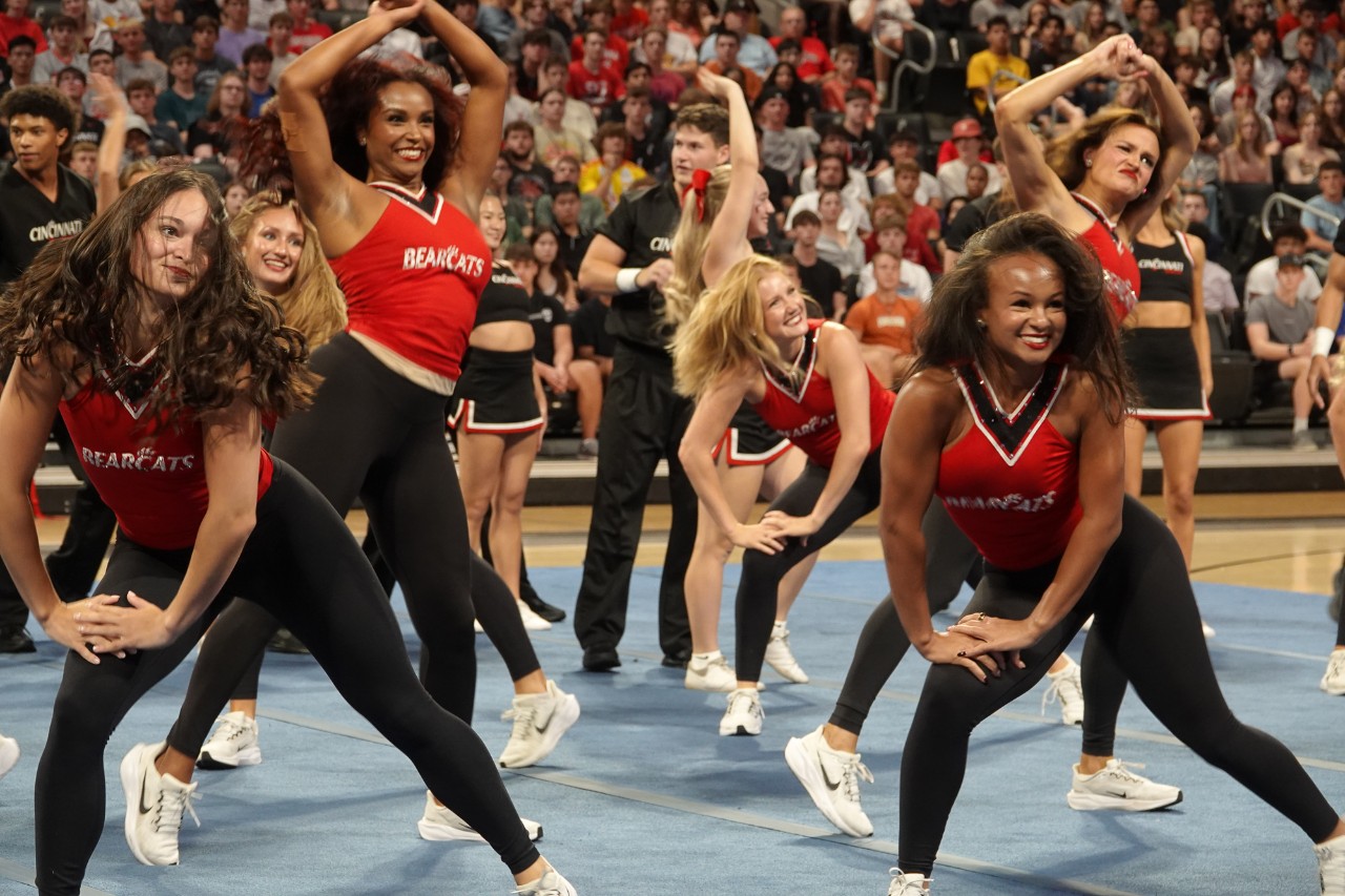 The UC Dance Team performs at Fifth Third Arena.