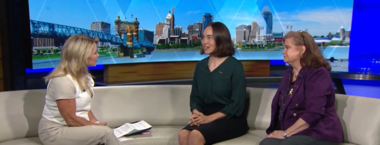 Lynn Pickering on a news broadcast for WLWT