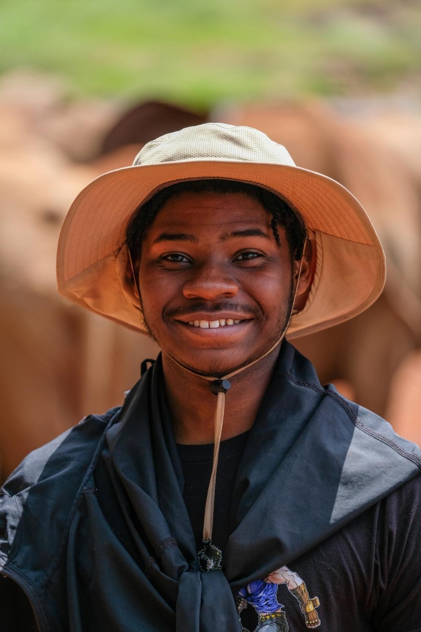Jalen Tucker, Kenya, Locations in Kenya, Marian Spencer Scholars, Nairobi, Sheldrick Wildlife Trust Nairobi Elephant Orphanage
Jalen Tucker.Marian Spencer Scholar..The UC team visits the Sheldrick Wildlife Trust Nairobi Elephant Orphanage in Nairobi, Kenya.
