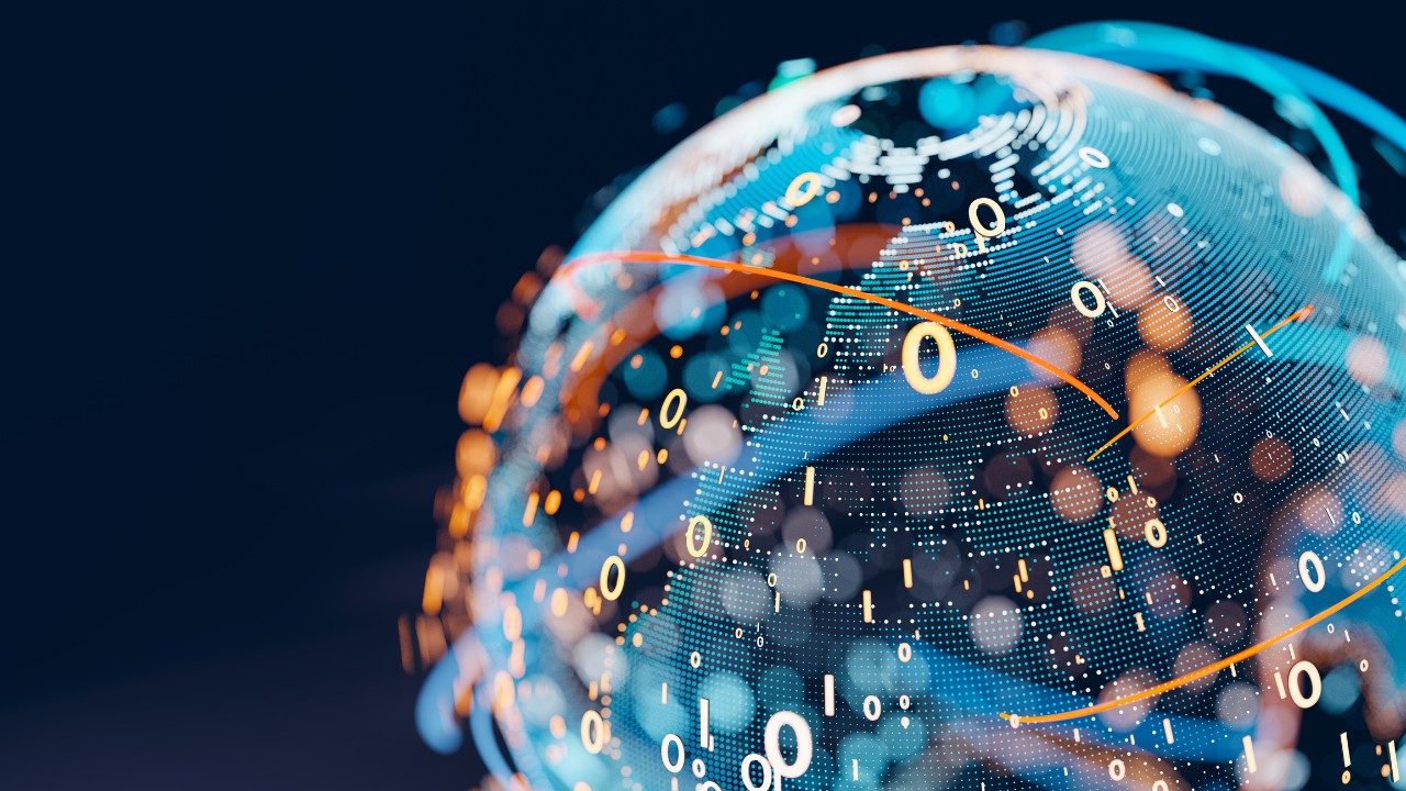 Visualization of the globe covered in data.