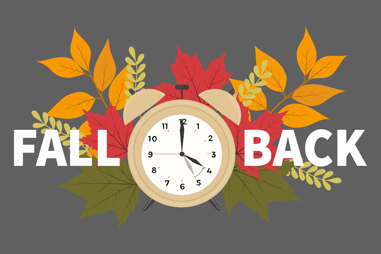 "Fall back" time change graphic