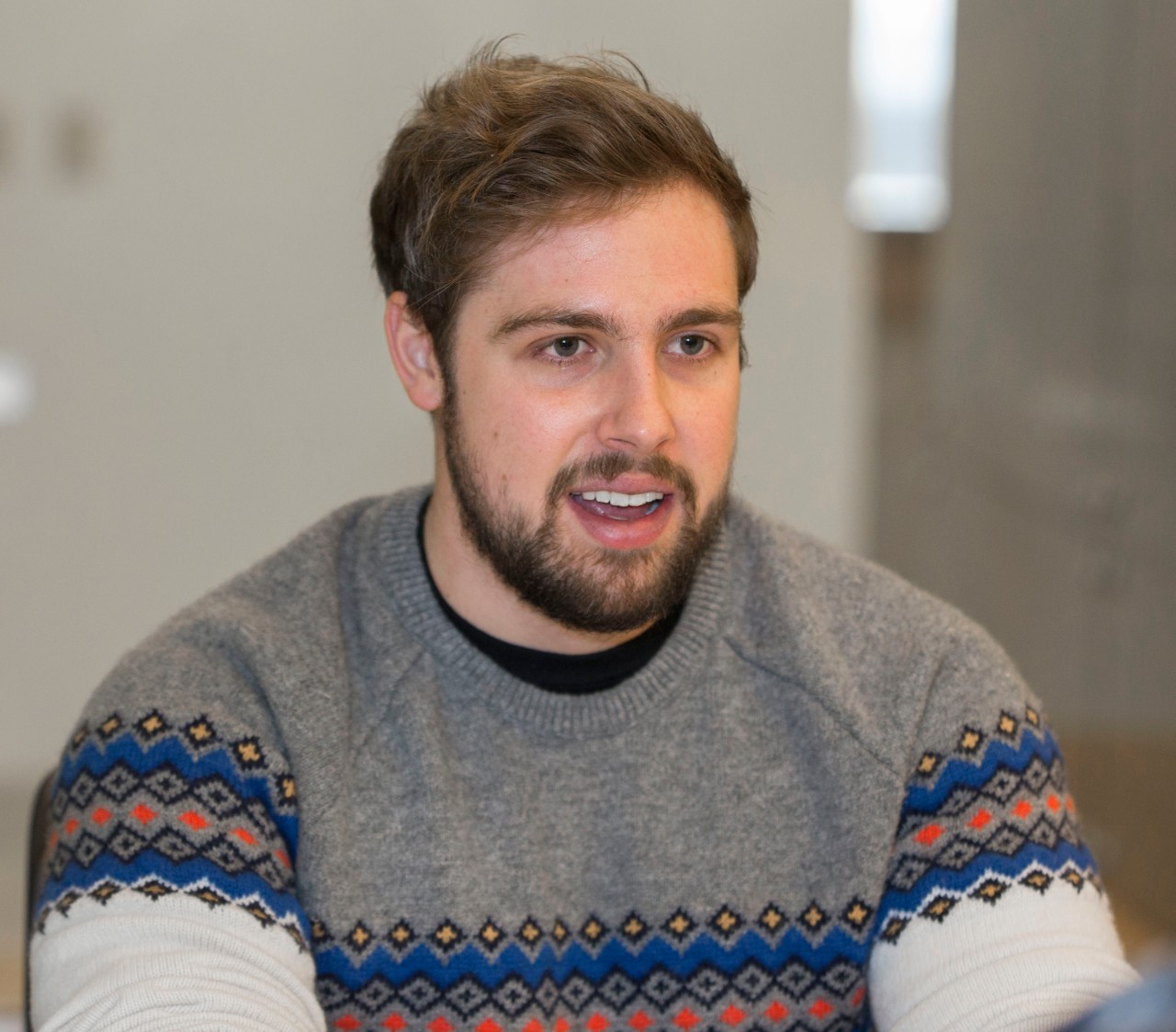 UC students Jacob Tracy, left and Asphota Wasti are master student of UC professor Patrick Ray shown here at ERC and in their office. UC/Joseph Fuqua II