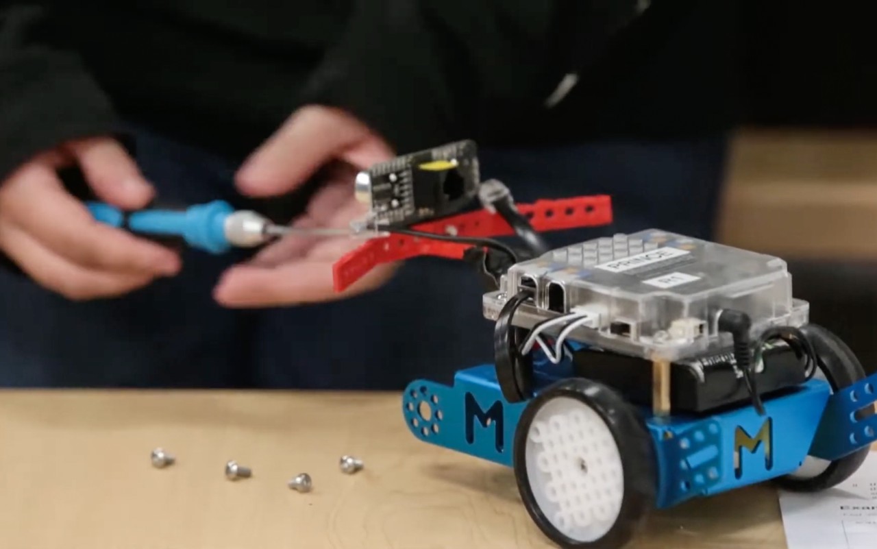 A wheeled robot.