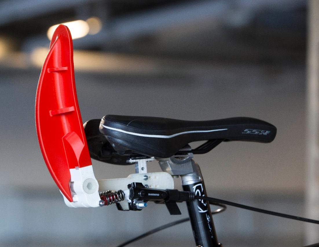 Detail shot of UC engineering students bike brake design at the Innovation Hub March 16, 2019. UC/ Joseph Fuqua II