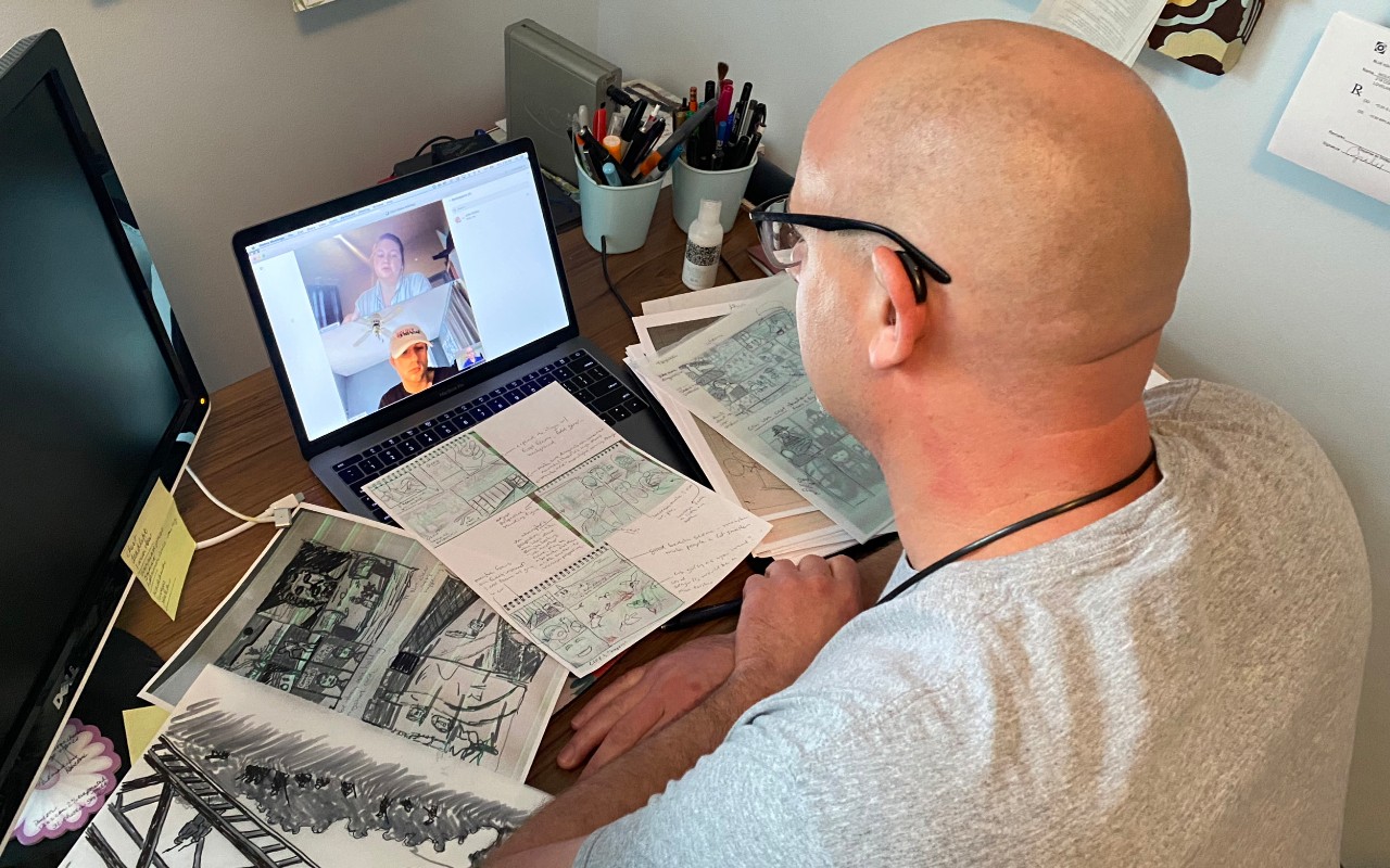 UCBA faculty member John Wolfer teaches from a distance