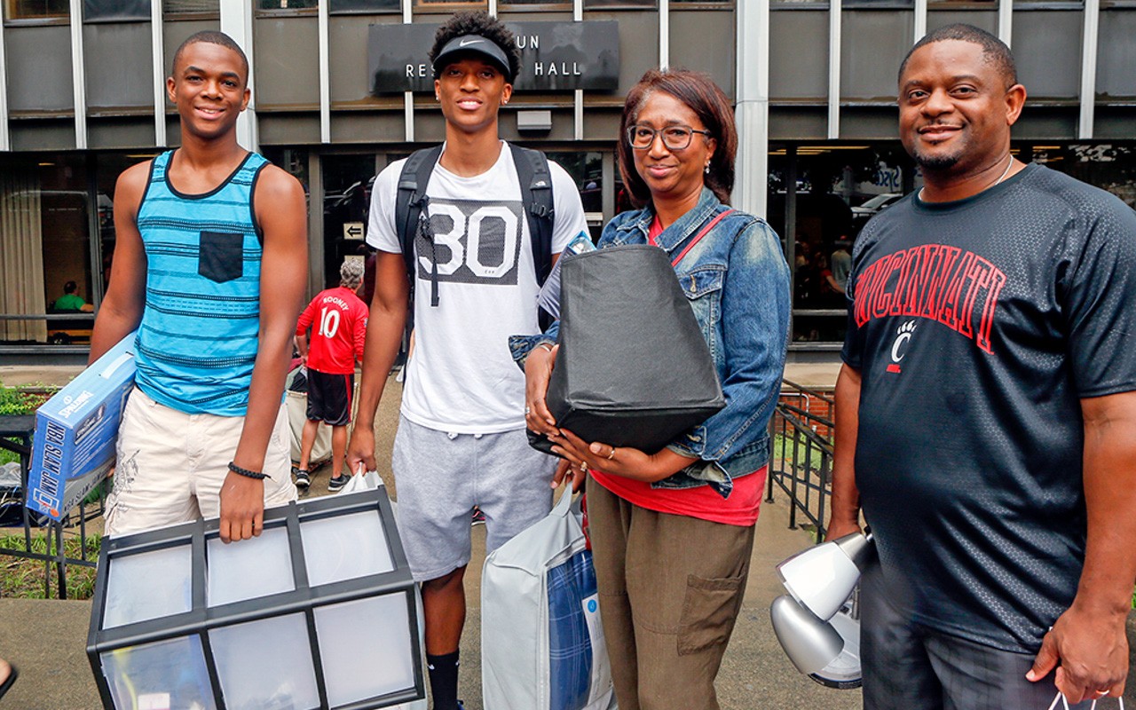 University of Cincinnati students with family move in resident Hall Thursday August 17, 2016. UC/Joseph Fuqua II