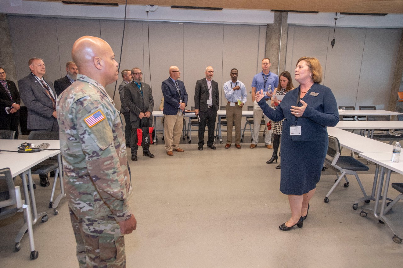 University of Cincinnati president Dr. Neville G. Pinto spoken and enjoyed the Distinguished Visitors Day for the OCRI and OhCR Pilot Cybersecurity Exercise on Friday July 15, 2022. Photos by Joseph Fuqua II