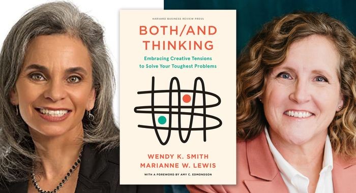 composed graphic of two women's headshots side-by-side with an image of their book cover in the middle