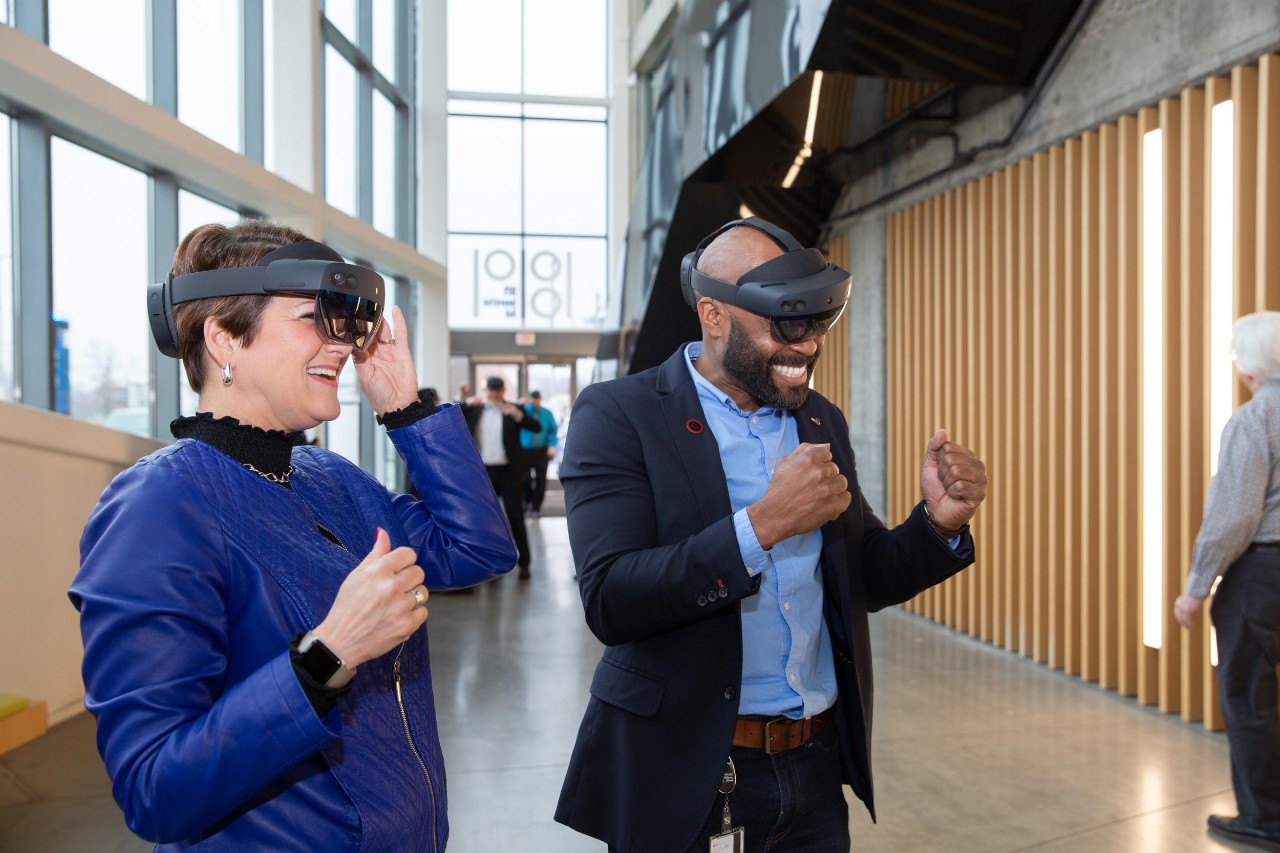 The University of Cincinnati and Procter & Gamble celebrate the opening of the newly renamed P&G Digital Accelerator @ The University of Cincinnati.