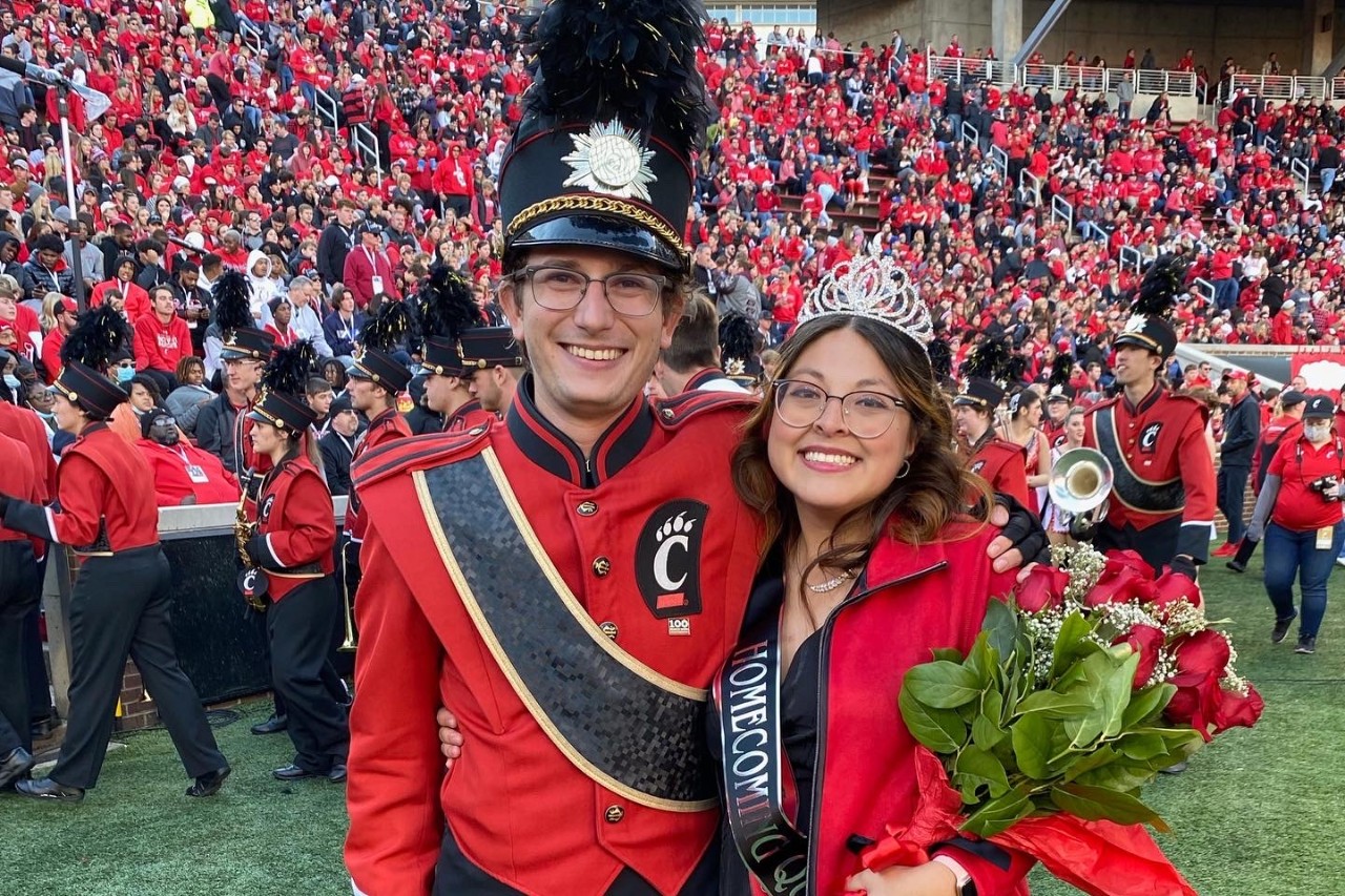 Yulia Martinez is recognized as Homecoming Queen at Nippert Stadium.