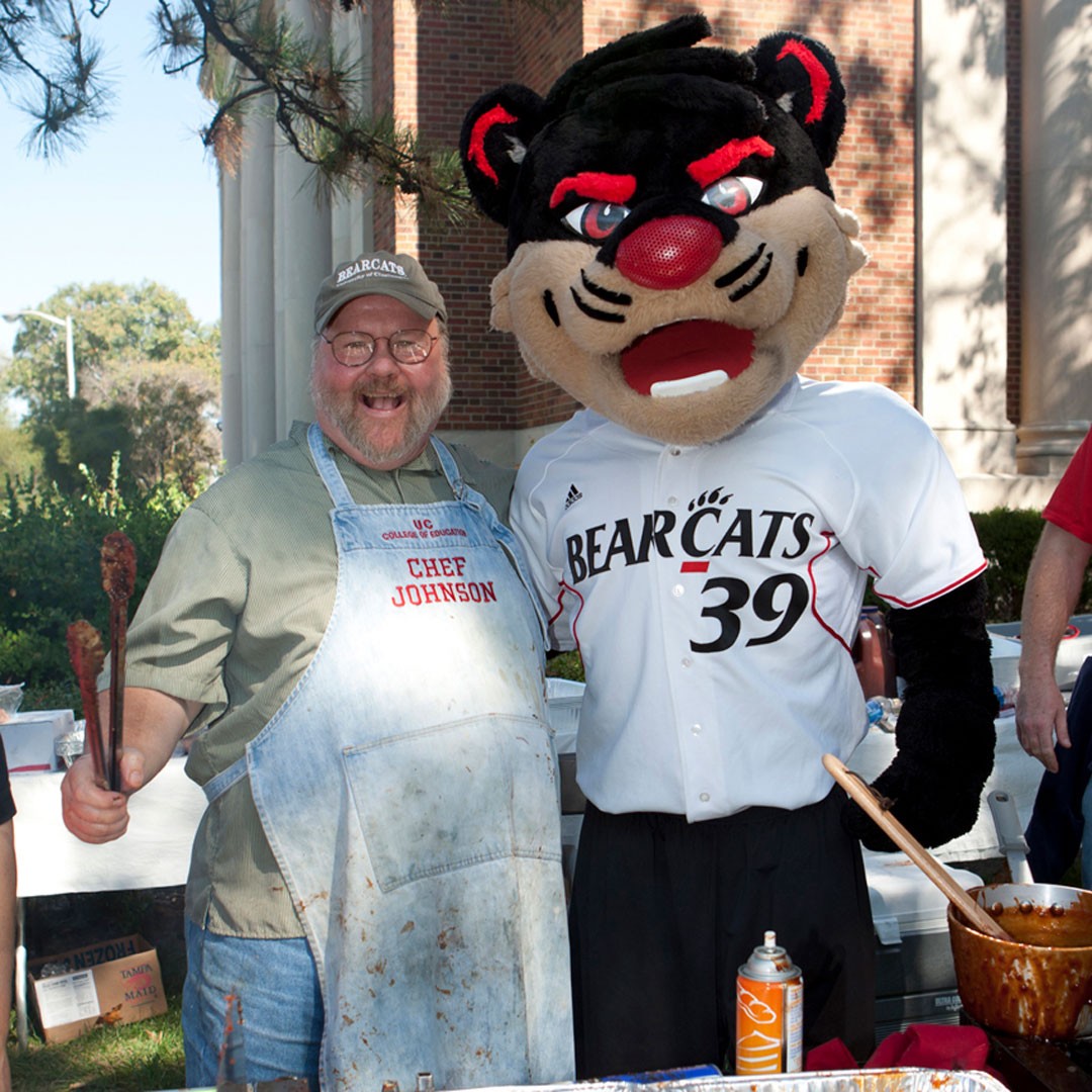 Dean Johnson with bearcat