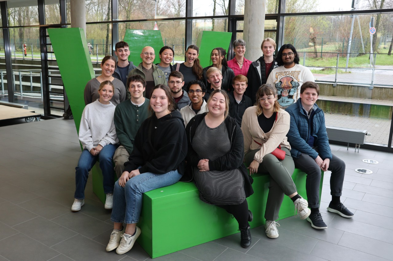 Students at a company visit in Germany