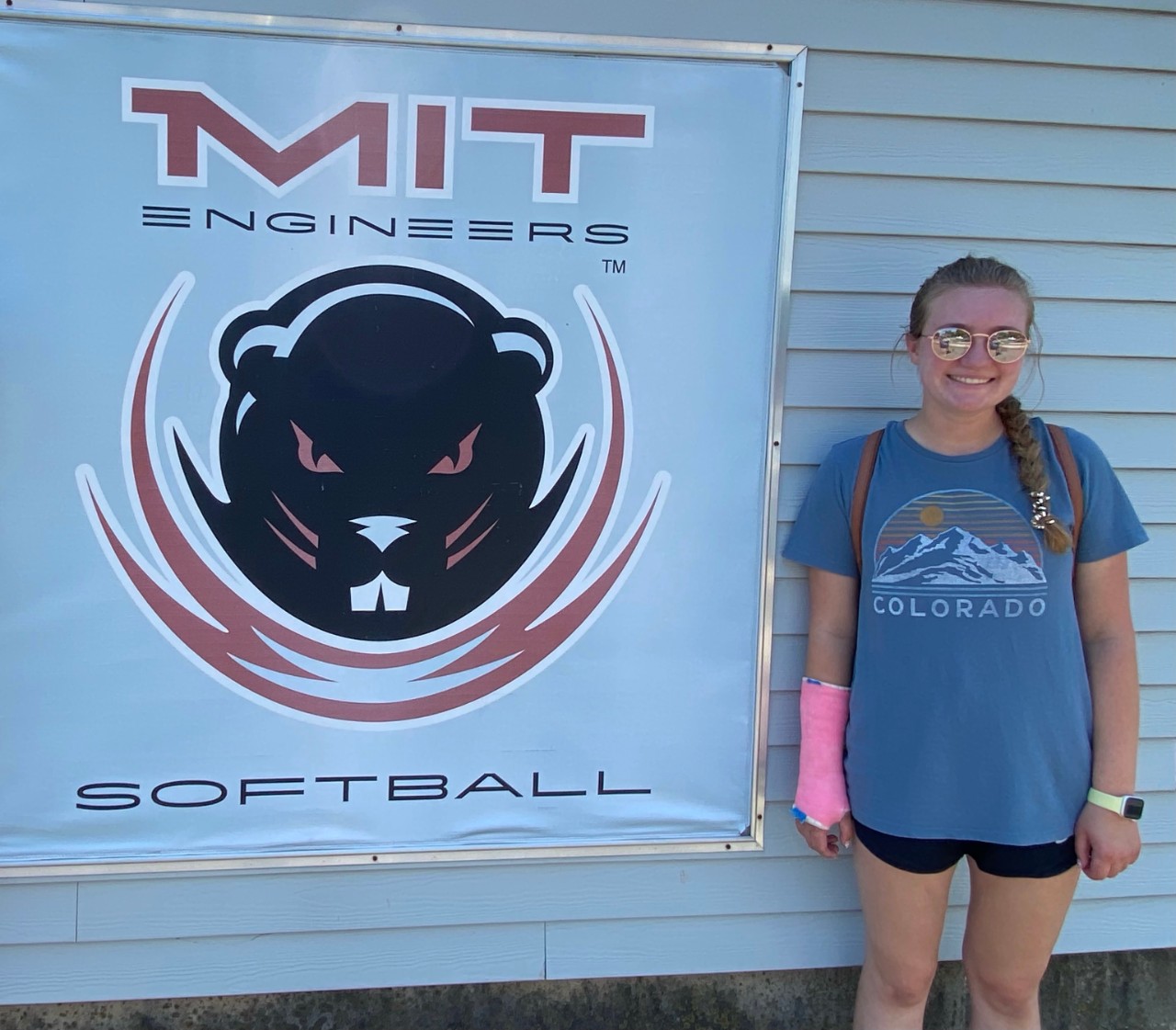 With a fresh cast on her forearm, Amelia Wares stood full of hope, ready for her future at MIT—until reality slid in.  Photo/Amelia Wares