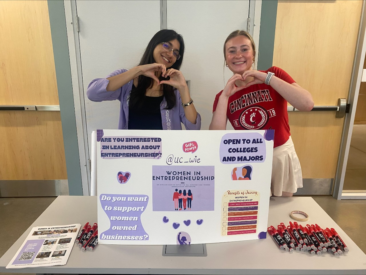 LtoR Co-President of Women in Entrepreneurship, Nida Aslam stands with Amelia Wares. Photo/Amelia Wares.
