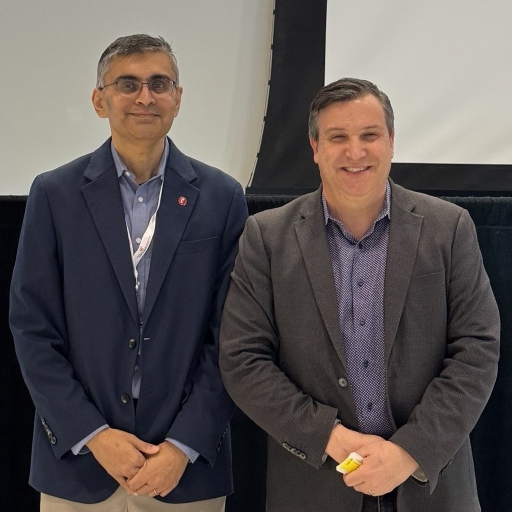 From left, Bharath Prabhakaran, UC vice president and chief digital officer with afternoon keynote presenter Pete Blackshaw, founder and CEO, BrandRank.AI.