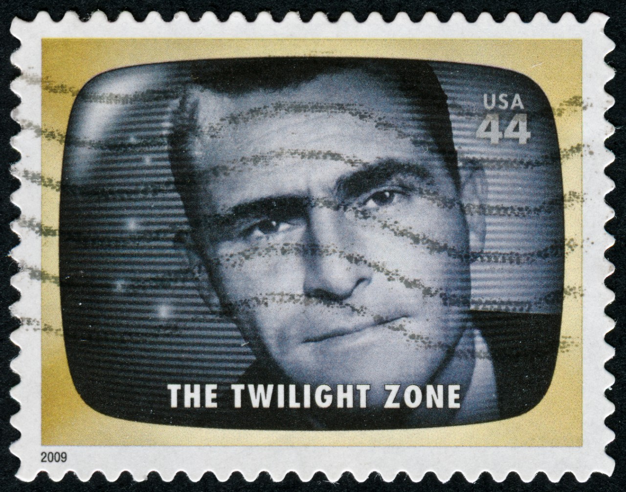 458728191 "Richmond, Virginia, USA - June 17th, 2012:  Cancelled Stamp From The United Featuring The Television Show, ""The Twilight Zone""."