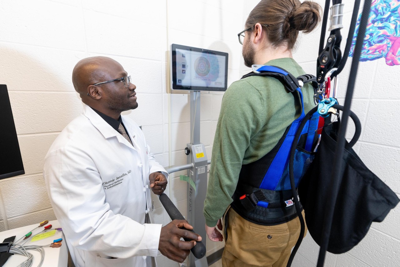 Dr. Awosika in Neurology is leading a NIH-funded study looking at how a tool called posturography can help diagnose how a person will recover walking and balance function after a stroke.